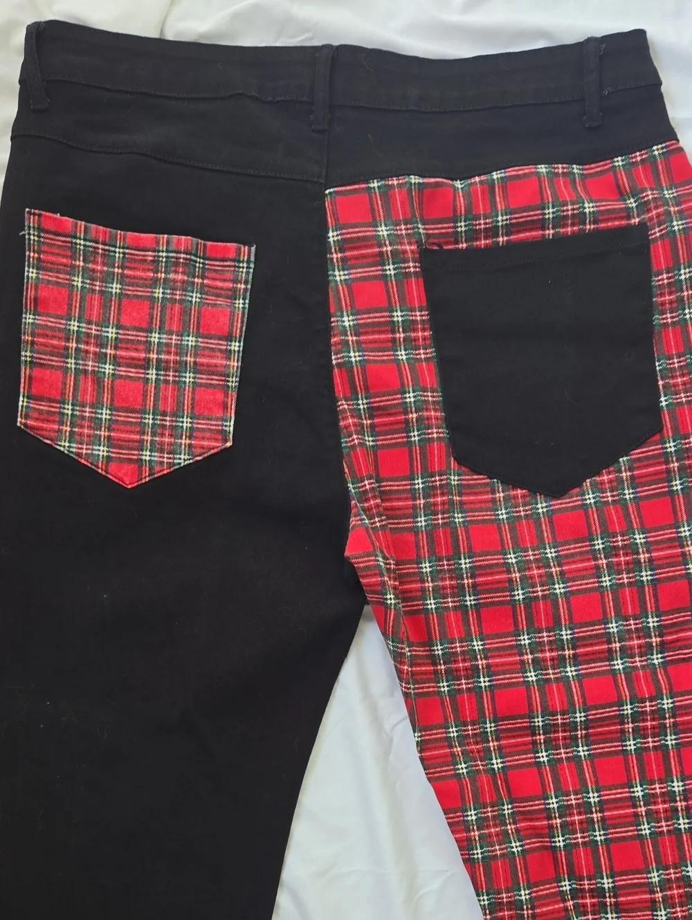 Men's Two Tone Jeans, Each Leg A Different Color Front&Back, Cool Funky Pants - Picture 6 of 6